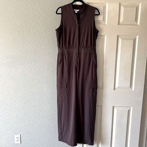 Athleta Brooklyn Jumpsuit Romper Brown Size 12 EUC